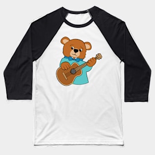 Music Bear on Guitar Baseball T-Shirt